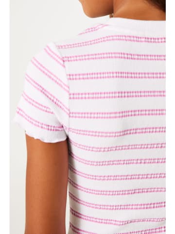 Garcia Koszulka w kolorze biało-różowym