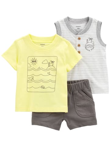 carter's 3-delige outfit geel/wit/bruin