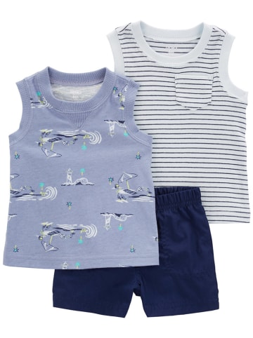 carter's 3-delige outfit blauw/wit