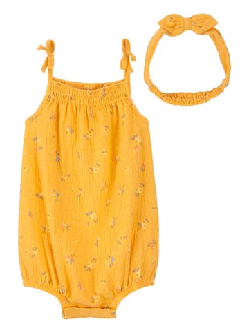 OshKosh 2-delige romper met haarband orangje