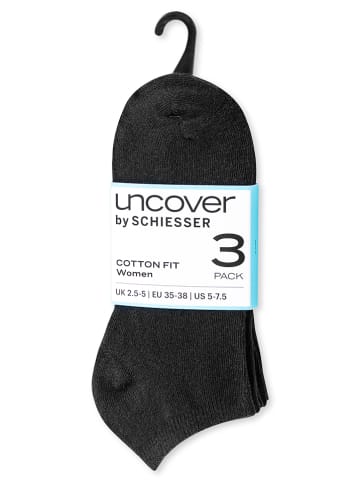 UNCOVER BY SCHIESSER Skarpety (3 pary) w kolorze czarnym