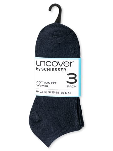 UNCOVER BY SCHIESSER 3-delige set: sokken donkerblauw