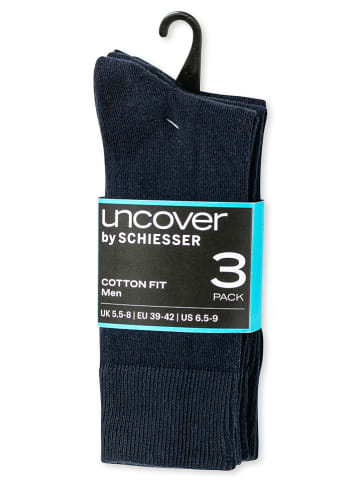 UNCOVER BY SCHIESSER 3er-Set: Socken in Dunkelblau