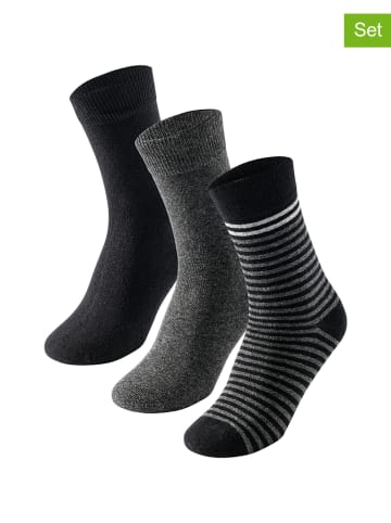 UNCOVER BY SCHIESSER 3-delige set: sokken antraciet/zwart