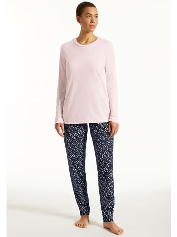 UNCOVER BY SCHIESSER Pyjama in Dunkelblau/ Rosa