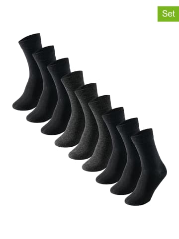 UNCOVER BY SCHIESSER 9-delige set: sokken antraciet/zwart