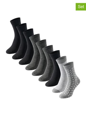 UNCOVER BY SCHIESSER 9-delige set: sokken grijs/zwart