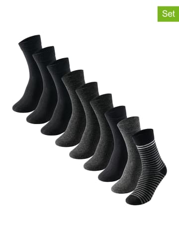 UNCOVER BY SCHIESSER 9-delige set: sokken antraciet/zwart