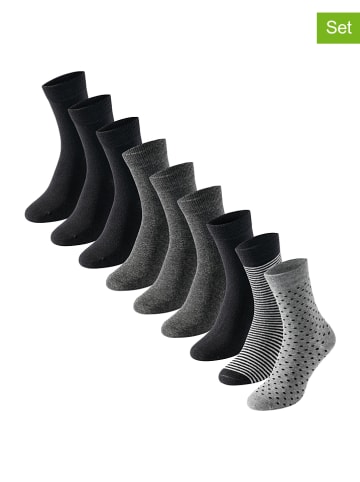 UNCOVER BY SCHIESSER 9-delige set: sokken grijs/zwart