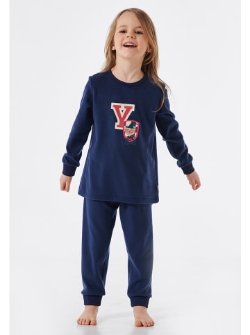 Schiesser Pyjama in Dunkelblau