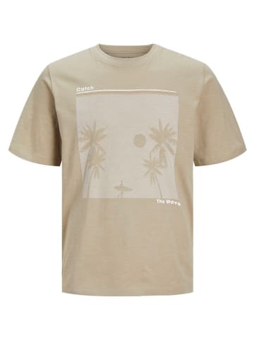 Jack & Jones Koszulka "Palm" w kolorze beżowym