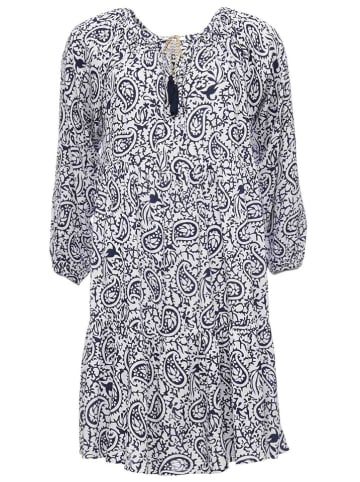 Zwillingsherz Jurk "Luna" wit/donkerblauw