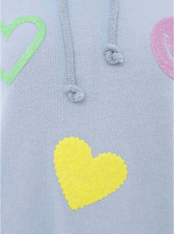 Zwillingsherz Hoodie "Bunte Herzen" lichtblauw