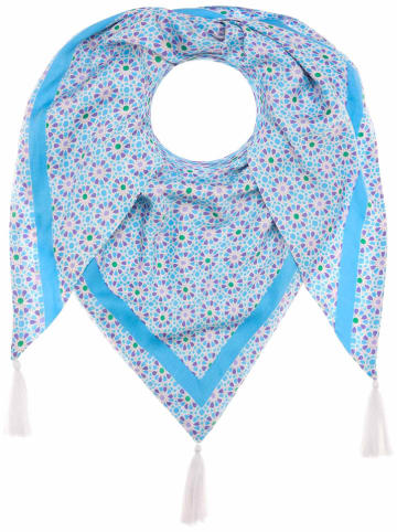 Zwillingsherz Driehoekige sjaal "Riane" lichtblauw - (L)200 x (B)100 cm
