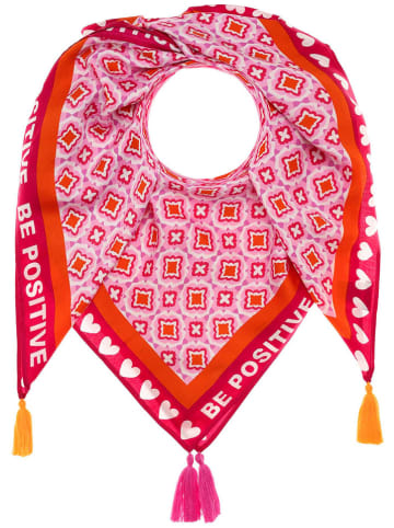 Zwillingsherz Vierkant sjaal "Gaby" roze - (L)130 x (B)130 cm
