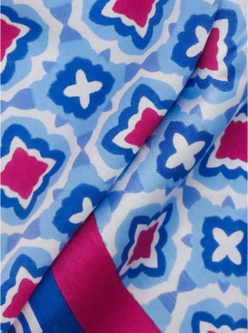 Zwillingsherz Vierkant sjaal "Gaby" blauw - (L)130 x (B)130 cm