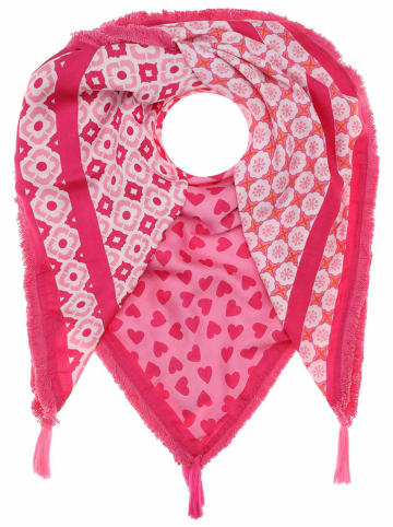 Zwillingsherz Vierkant sjaal "Minika" roze - (L)130 x (B)130 cm