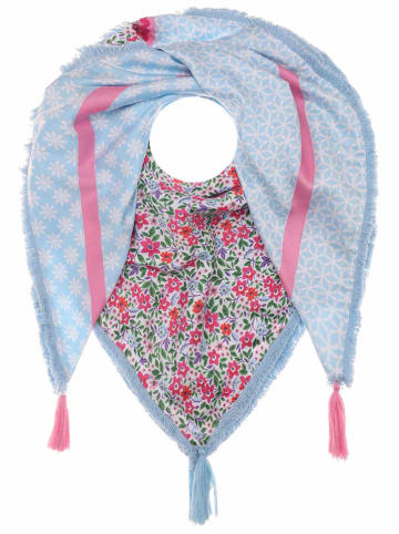 Zwillingsherz Vierkant sjaal "Palla" lichtblauw - (L)130 x (B)130 cm