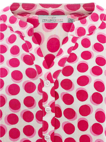Zwillingsherz Kleid "Charlotte" in Pink/ Weiß