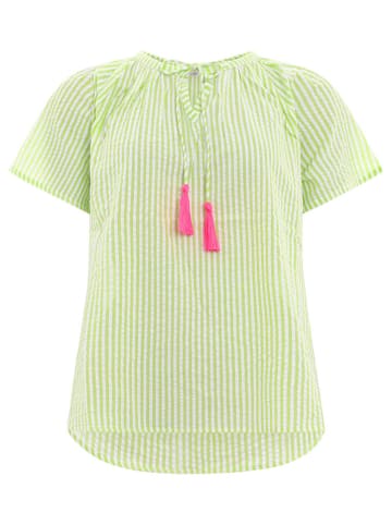 Zwillingsherz Bluse "Neon Streifen" in Grün