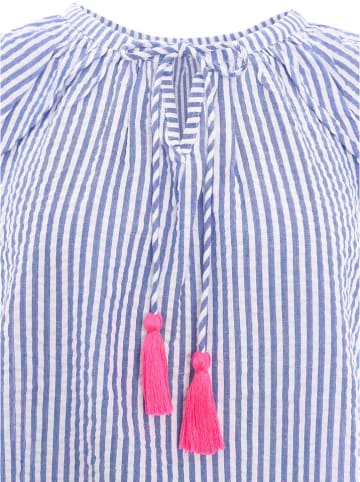 Zwillingsherz Bluse "Neon Streifen" in Blau