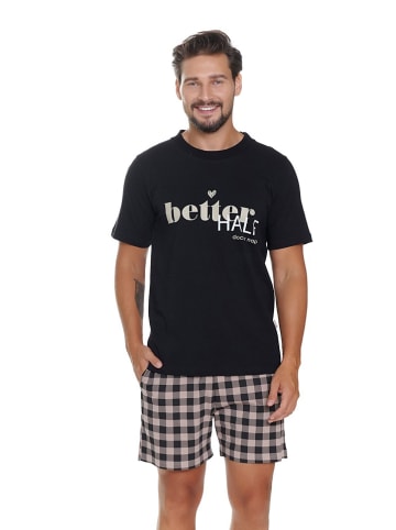 Doctor Nap Pyjama in Schwarz/ Grau