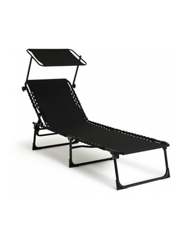 Lifa Living Ligstoel met kopsteun zwart - (L)189 x (B)59 cm