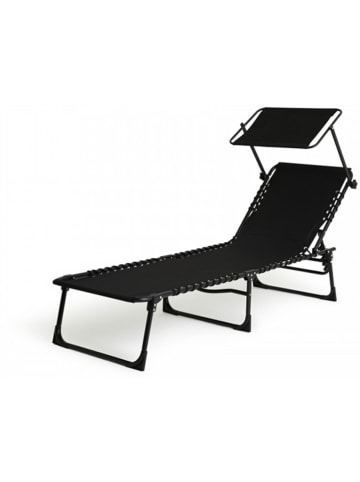 Lifa Living Ligstoel met kopsteun zwart - (L)189 x (B)59 cm