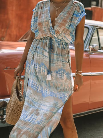 LA Angels Kleid in Beige/ Blau