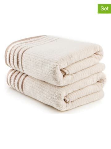 Colorful Cotton Ręczniki (2 szt.) "Mayra" w kolorze kremowym