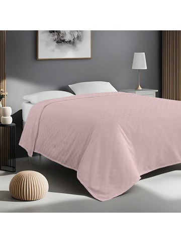 Colourful Cotton Bedsprei "Plain" lichtroze