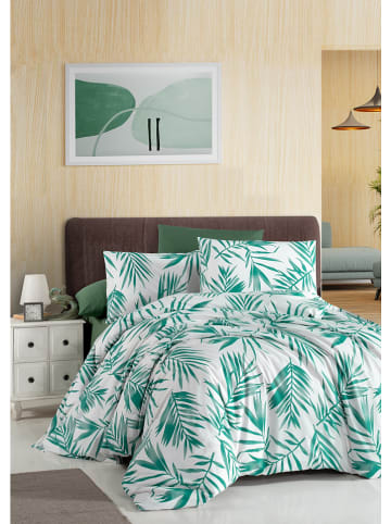 Colorful Cotton Renforcé beddengoedset "Rana" groen/wit