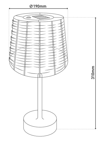 näve Solar-Tischleuchte "Rada" in Braun - (H)31 x Ø 19 cm