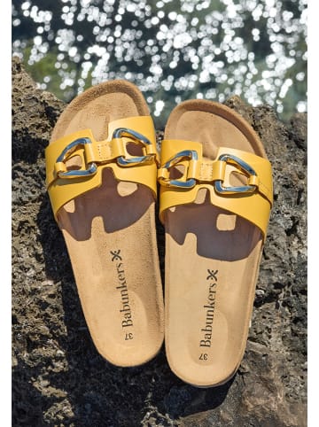 BABUNKERS Family Leren slippers geel