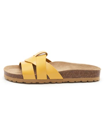 BABUNKERS Family Leren slippers geel