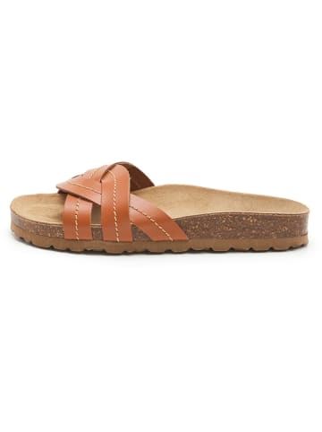 BABUNKERS Family Leren slippers bruin