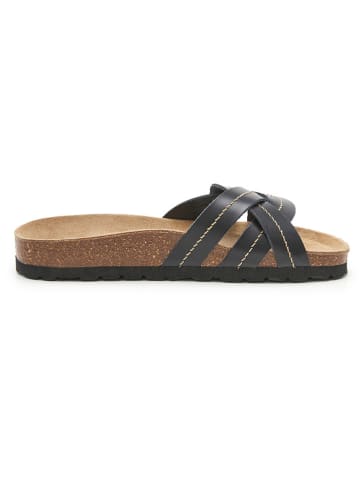 BABUNKERS Family Leren slippers zwart