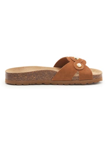 BABUNKERS Family Leren slippers bruin