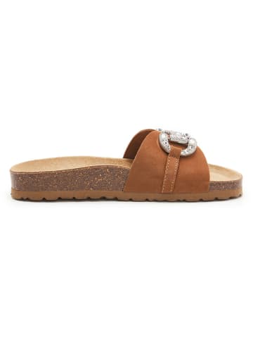 BABUNKERS Family Leren slippers bruin