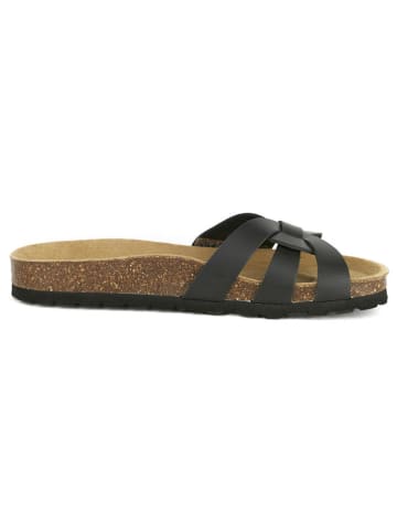 BABUNKERS Family Leren slippers zwart