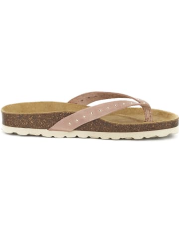 BABUNKERS Family Leren teenslippers lichtroze