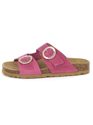 BABUNKERS Family Leder-Pantoletten in Pink