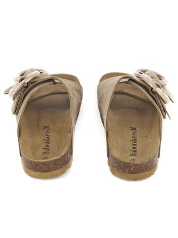 BABUNKERS Family Leren slippers lichtbruin