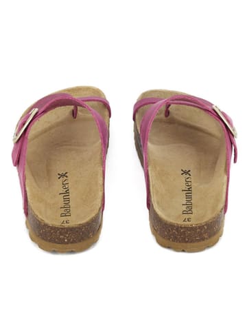 BABUNKERS Family Leren teenslippers roze