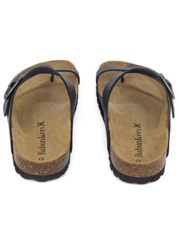 BABUNKERS Family Leren teenslippers zwart