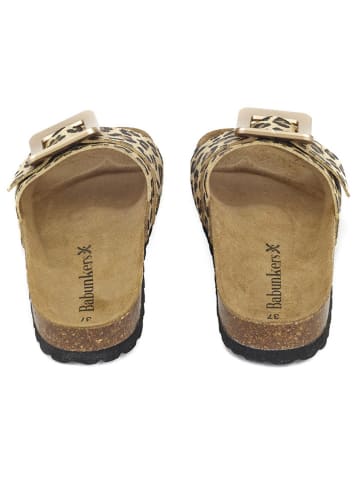 BABUNKERS Family Pantoletten in Braun/ Beige