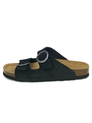 BABUNKERS Family Leren slippers zwart