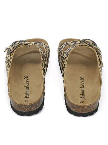 BABUNKERS Family Pantoletten in Beige/ Braun