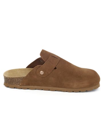 BABUNKERS Family Leren clogs bruin