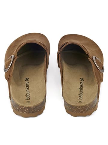 BABUNKERS Family Leren clogs bruin